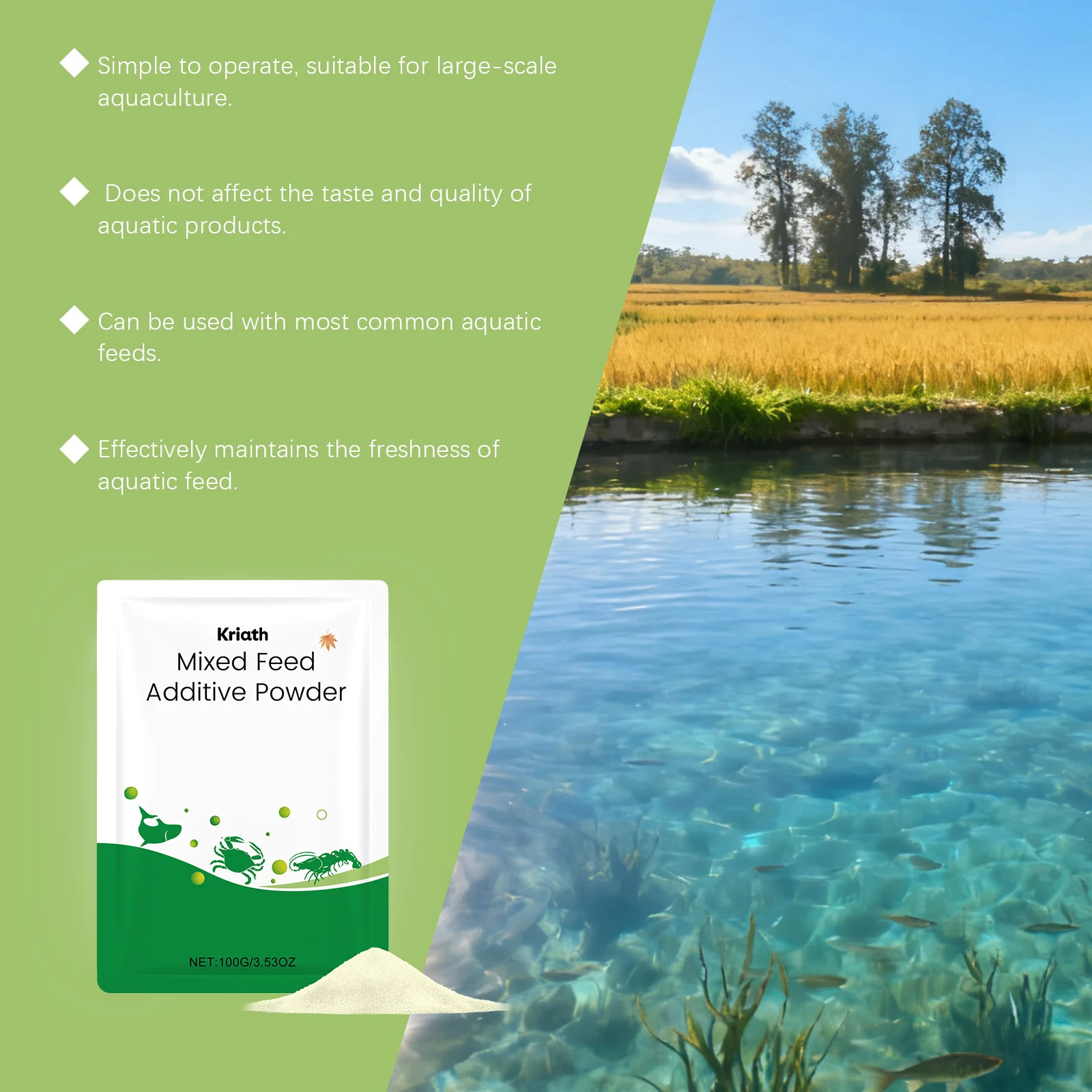 Mixed Feed Additive Powder for Aquaculture - Growth & Stability Formula 12 aquatic feed additive powder spu988677708198 desc 12
