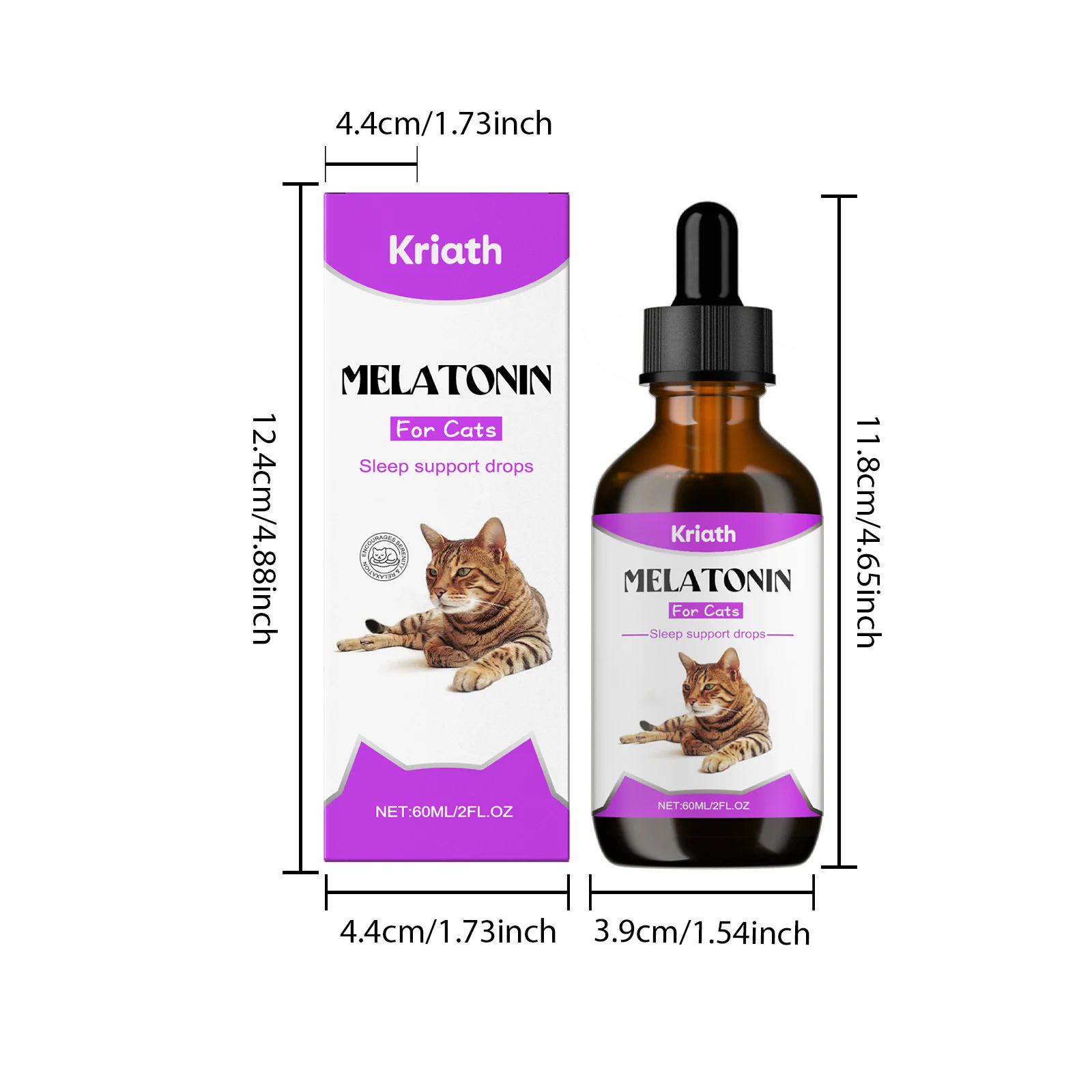 Melatonin Sleep Support Drops for Cats - Calming & Anxiety Relief Supplement 1 cat sleep support drops spu973061106717 desc 1