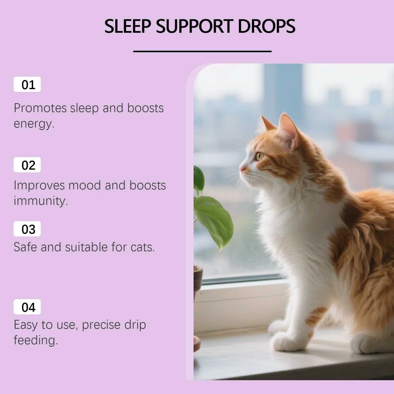 Melatonin Sleep Support Drops for Cats - Calming & Anxiety Relief Supplement 8 cat sleep support drops spu973061106717 desc 8