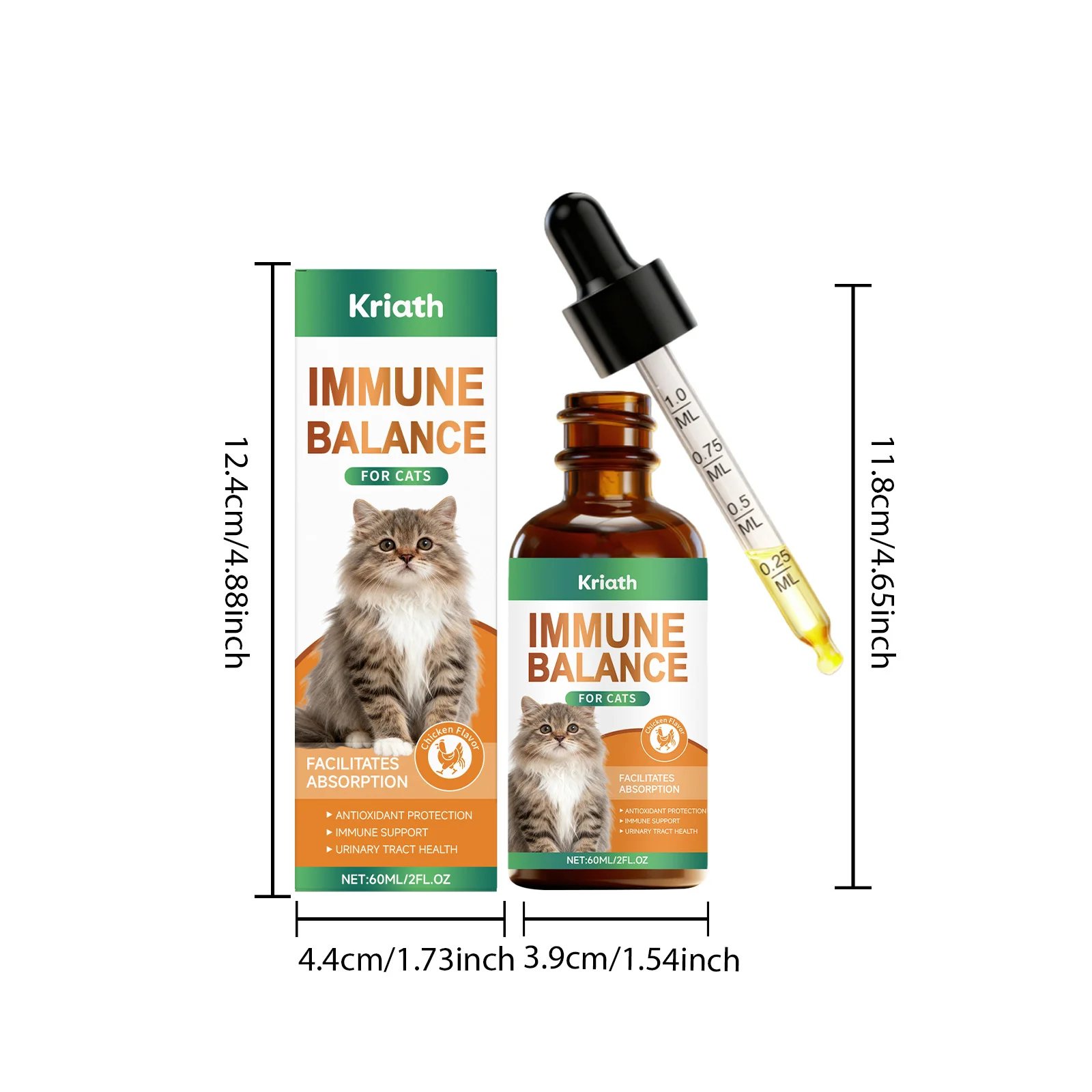 Cat Immune and Urinary Supplement Drops - 60ml Liquid Formula 1 cat supplement drops spu990100830225 desc 1