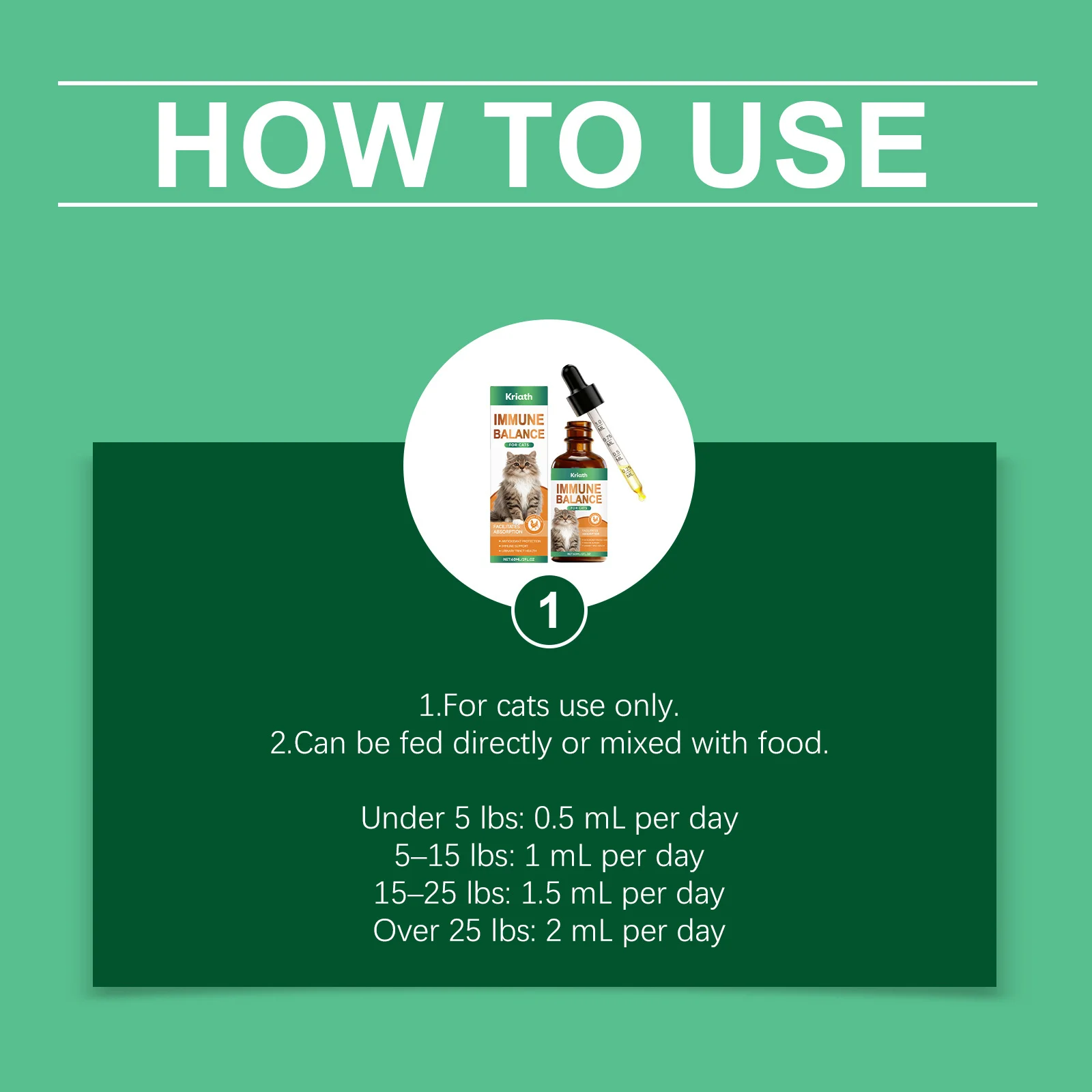 Cat Immune and Urinary Supplement Drops - 60ml Liquid Formula 4 cat supplement drops spu990100830225 desc 4