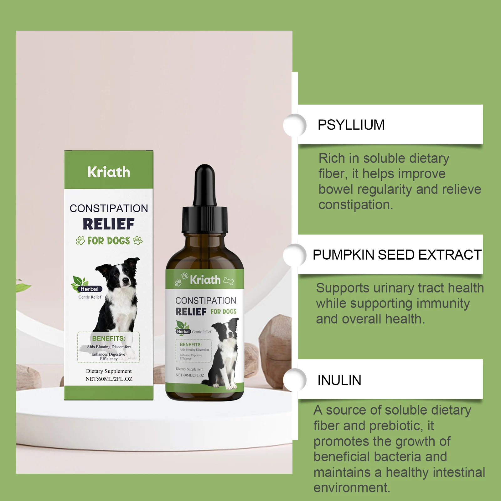 Herbal Dog Constipation Relief Liquid - Gentle Digestive Aid (60ml) 8 dog constipation relief liquid spu979562358994 desc 8
