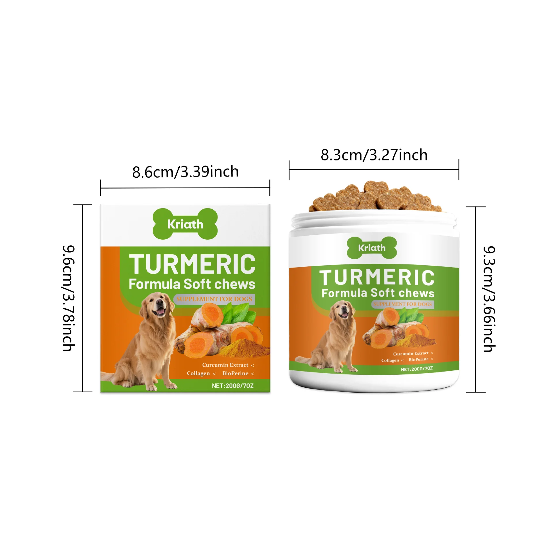 Dog Turmeric Soft Chews - Joint Support & Antioxidant Formula 1 dog turmeric soft chews joint support spu999000168360 desc 1