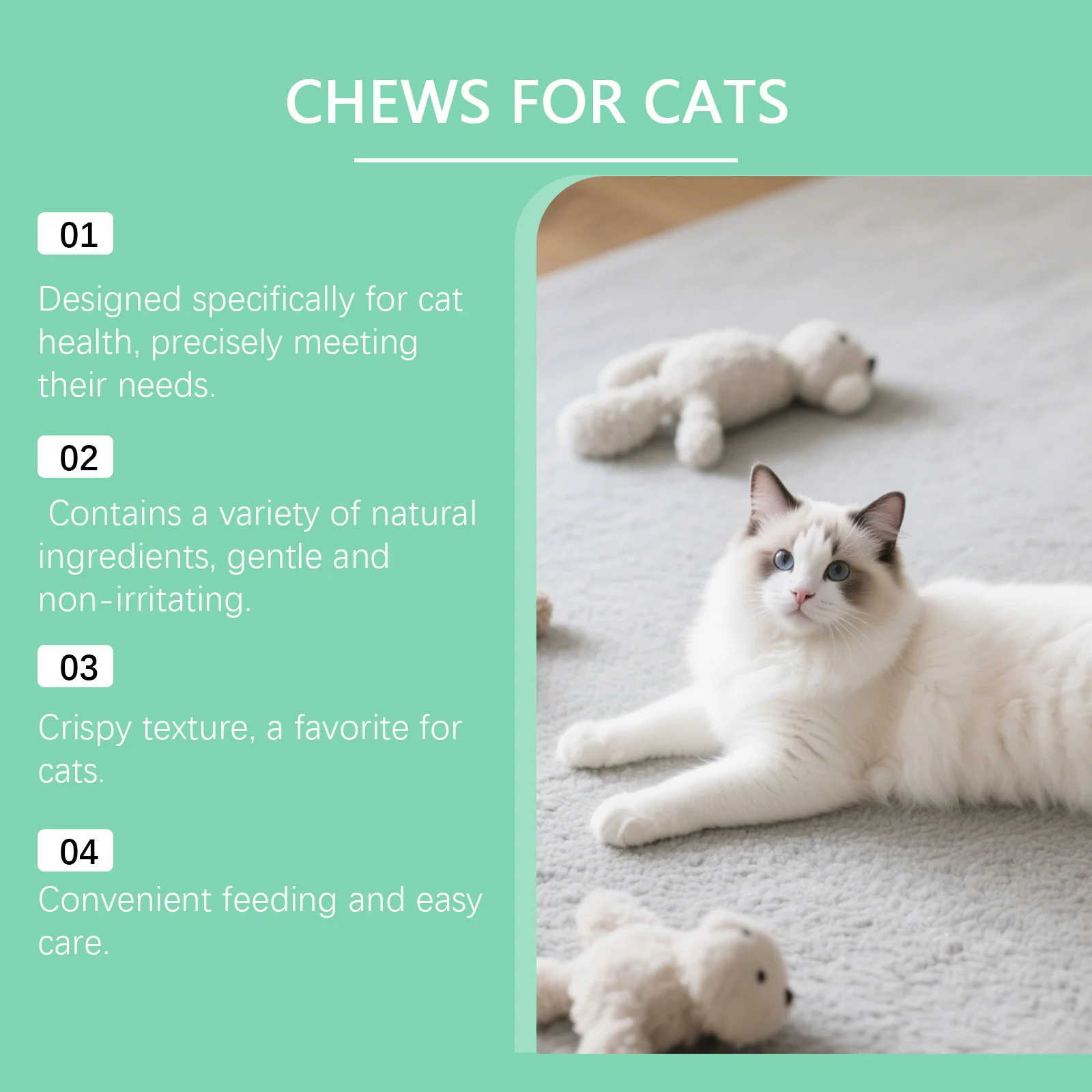 Flea & Tick Prevention Cat Chews - Skin & Coat Care Supplement (200g) 8 flea tick prevention cat chews spu978999623238 desc 8