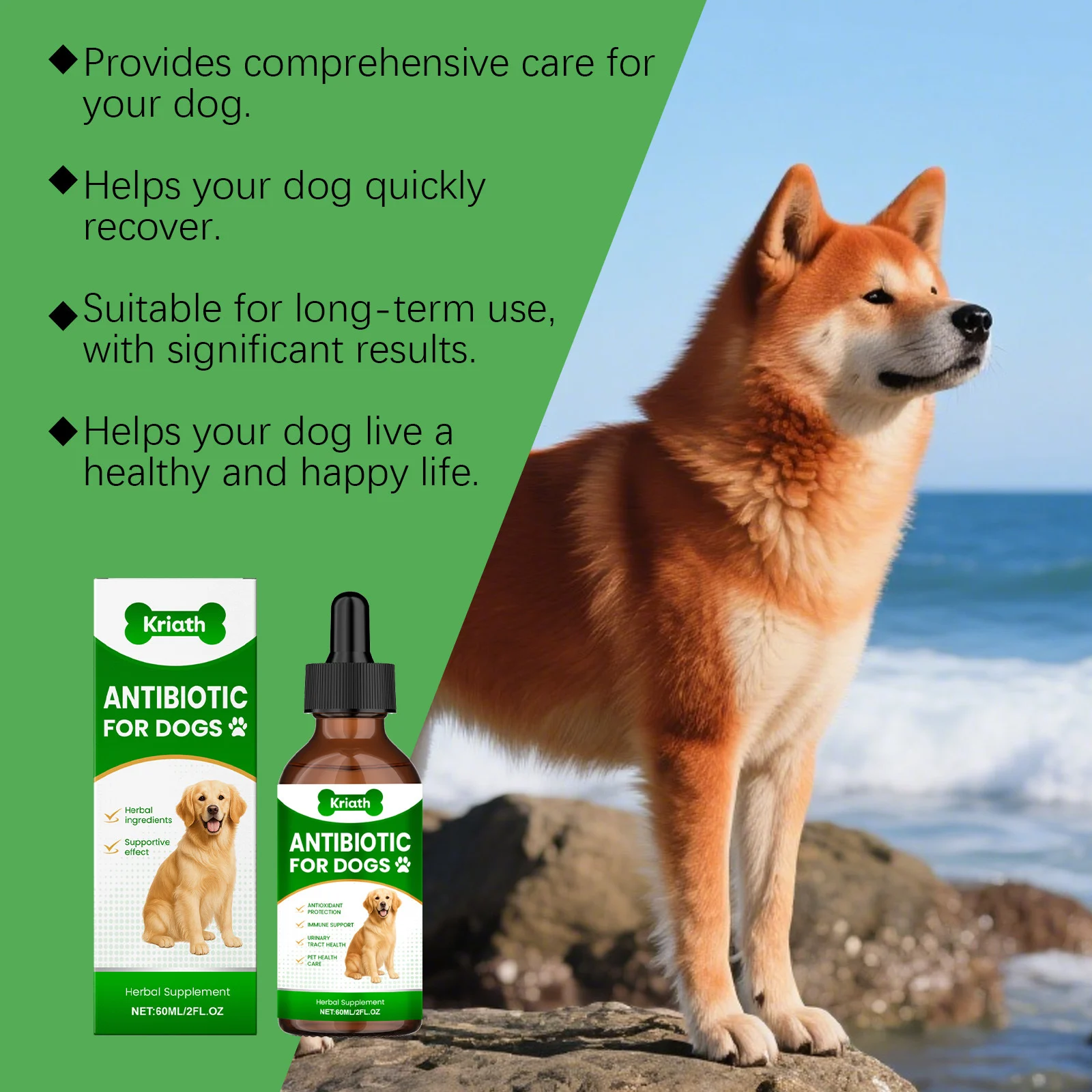 Herbal Supplement Drops for Dogs - Immune & Urinary Tract Support (60ml) 11 herbal dog supplement drops spu973735553307 desc 12