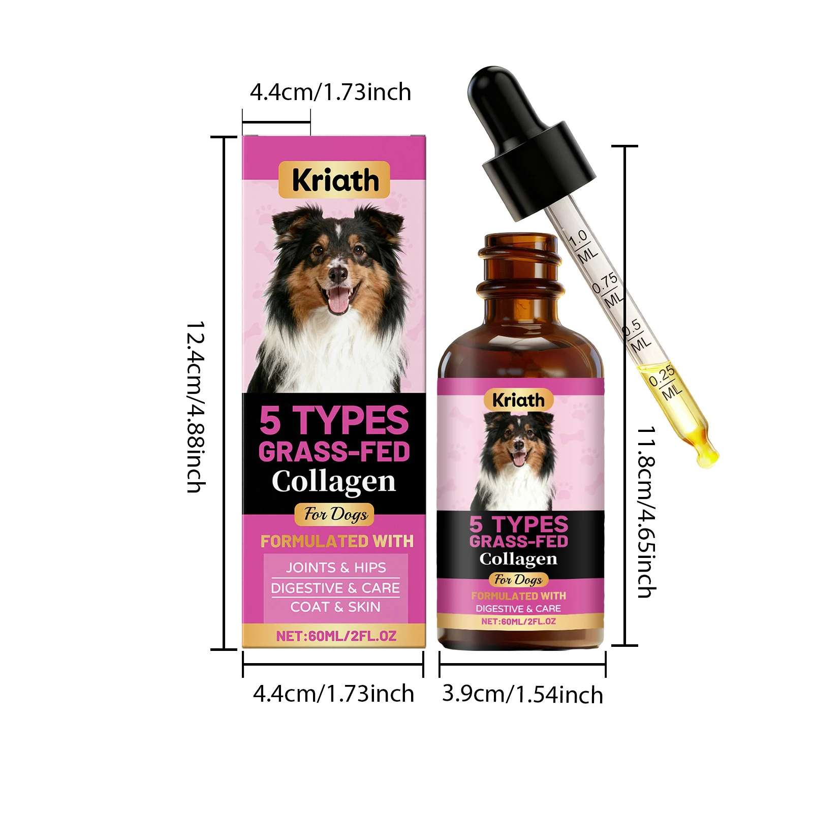 Grass-Fed Liquid Collagen Drops for Dogs - Joint, Skin & Coat Support 1 liquid collagen drops dogs spu988025947739 desc 1