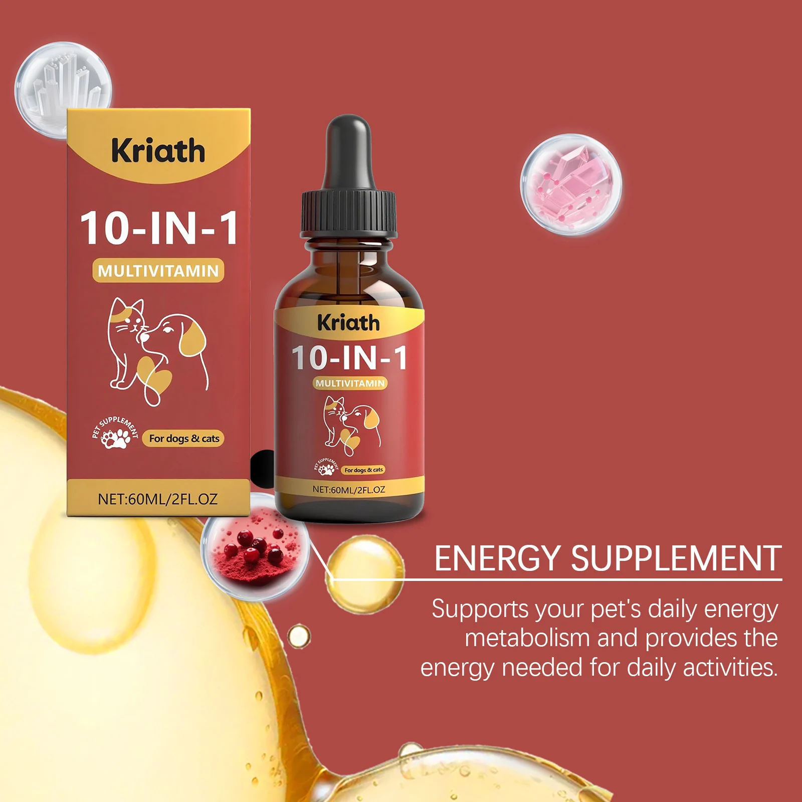 10-in-1 Multivitamin Liquid for Dogs and Cats - Joint & Immune Support 10 pet multivitamin liquid spu976102704600 desc 10